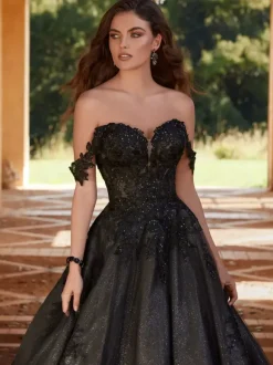 Black Wedding Dresses A-Line Lace Floor-Length Bridal Dress Free Customization