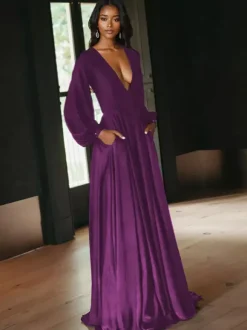 Black Wedding Dresses A-Line Long Sleeves Cut Out Satin Fabric Court Train Bridal Gown Free Customization