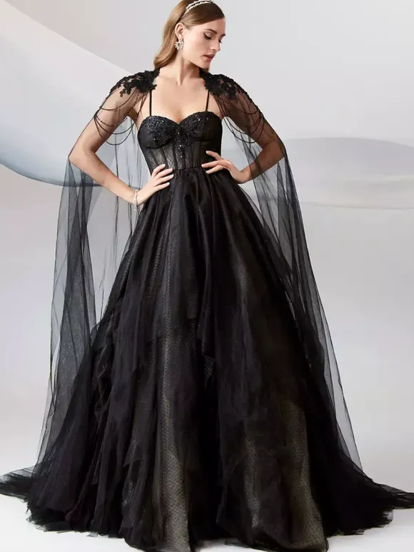Black Wedding Dresses A-Line Sleeveless Lace With Train Bridal Gown Free Customization