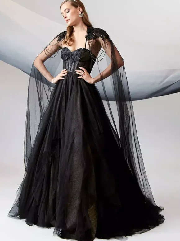 Black Wedding Dresses A-Line Sleeveless Lace With Train Bridal Gown Free Customization