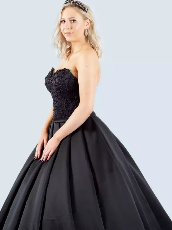 Black Wedding Dresses A-Line Sleeveless Lace With Train Bridal Dress Free Customization