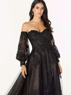 Black Wedding Dresses A-Line Sleeveless Lace Sweep Bridal Gown Free Customization