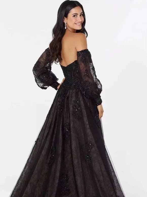Black Wedding Dresses A-Line Sleeveless Lace Sweep Bridal Gown Free Customization