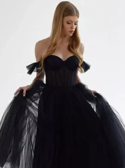 Black Wedding Dresses Lace A-Line Sleeveless Tea-Length Bridal Dress Free Customization