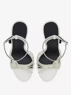 Black Wedge Heel Sandals Snake Pattern Knotted Ankle Strap Wedged Shoes