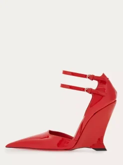 Black Wedge Pumps Pointy Toe Ankle Strap Heels For Women 2026