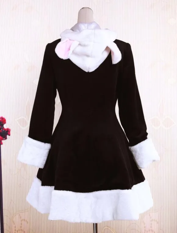Black Wool Girls Lolita Overcoat