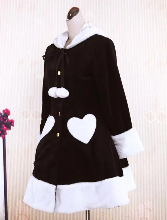Black Wool Girls Lolita Overcoat