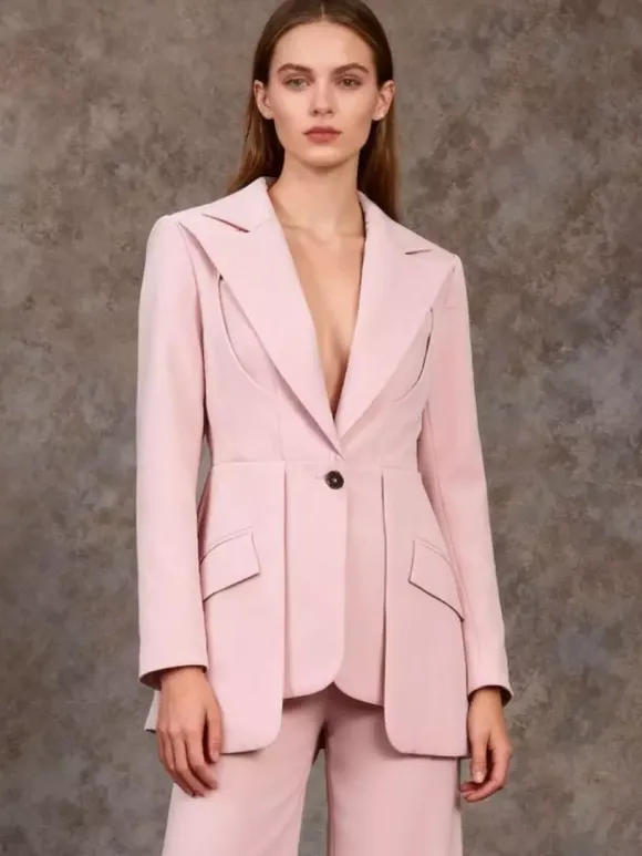 Blazer For Women Chic Cut Out Long Sleeves Outerwear