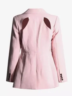 Blazer For Women Chic Cut Out Long Sleeves Outerwear