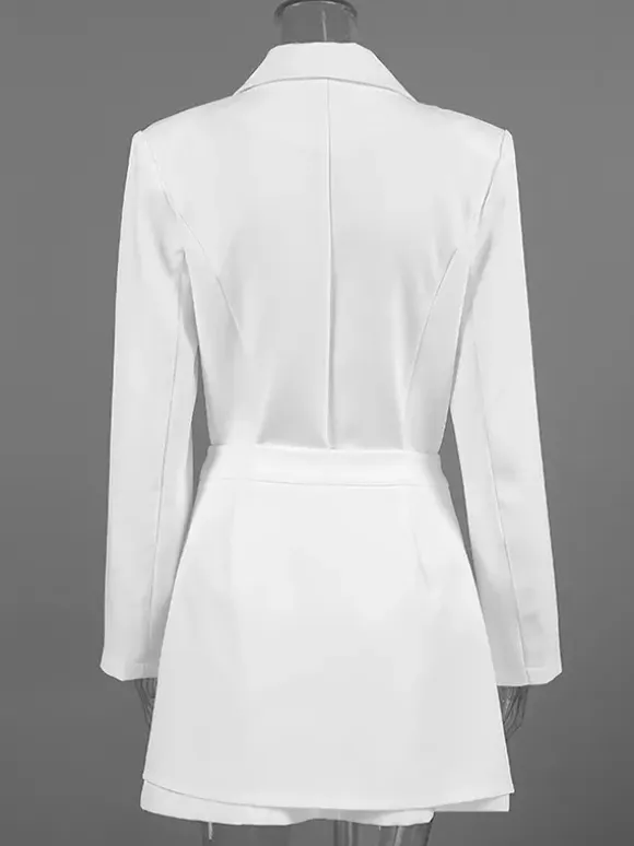 Blazer Dress For Women's Elegant Mini Dress - Wrap Tie Waist Notch Lapel Slim Fit - Spring Office Wear 2026