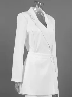 Blazer Dress For Women's Elegant Mini Dress - Wrap Tie Waist Notch Lapel Slim Fit - Spring Office Wear 2026