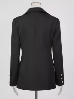 Blazer For Women Chic Turndown Collar Cut Out Long Sleeves Outerwear