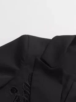 Blazer For Women Chic Turndown Collar Cut Out Long Sleeves Outerwear