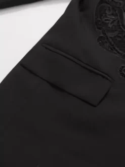 Blazer For Women Chic Turndown Collar Cut Out Long Sleeves Outerwear