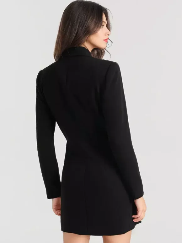 BlazerJacket For Women Turndown Collar Long Sleeves Mini Dresses