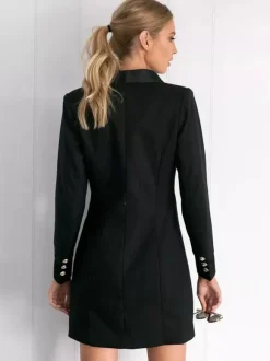 Blazer Jacket Double Breasted V-Neck Blazer Dress For Women