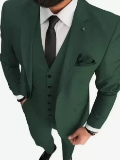Blazers & Jackets Men's Casual Suits Plaid Business Casual Green Attractive Men's Casual Suits