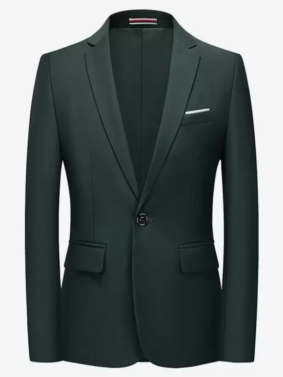 Blazers & Jackets Men's Casual Suits Formal Cyan Blue Dark Green Quality Men's Casual Suits