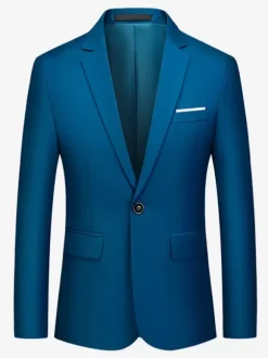 Blazers & Jackets Men's Casual Suits Formal Cyan Blue Dark Green Quality Men's Casual Suits