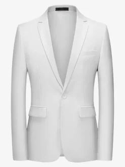 Blazers & Jackets Men's Casual Suits Formal Cyan Blue Dark Green Quality Men's Casual Suits