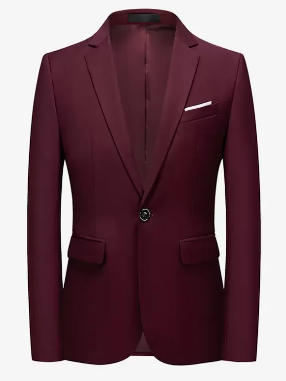 Blazers & Jackets Men's Casual Suits Formal Cyan Blue Dark Green Quality Men's Casual Suits