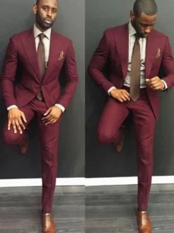 Blazers & Jackets Men's Casual Suits Chic Burgundy Light Sky Blue Fashion Casual Suits For Men