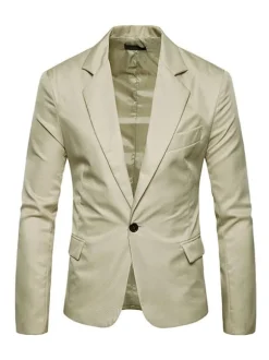 Blazers & Jackets Men's Casual Suits Business Casual Green khaki Attractive Men's Casual Suits