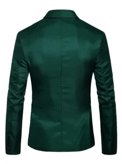 Blazers & Jackets Men's Casual Suits Business Casual Green khaki Attractive Men's Casual Suits
