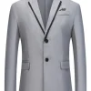 Blazers & Jackets Men's Casual Suits Casual White Grey Cool Casual Suits For Men