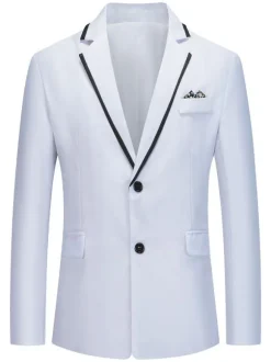 Blazers & Jackets Men's Casual Suits Casual White Grey Cool Casual Suits For Men