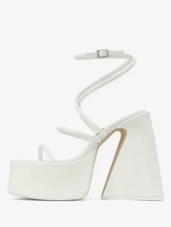 Block Heel Sandals Platform Square Toe Strappy Homecoming Shoes