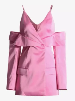 Blouse For Women Pink V-Neck Chic Cut Out Long Sleeves Tops