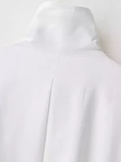 Blouse For Women White Buttons Stand Collar Casual Long Sleeves Tops