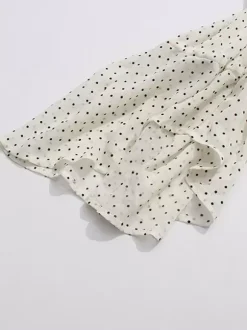 Blouse For Women White V-Neck Clothes Chic Lace Up Ruffles Long Sleeves Tops