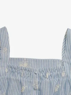 Blouse For Women Light Sky Blue Square Neck Casual Sleeveless Tops