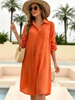 Blouse For Women White Cotton Turndown Collar Chic Buttons Long Sleeves Tops