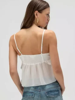 Blue Cami Top Straps Neck Chic Irregular Camis For Women