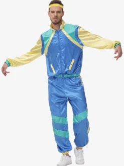 Blue 90's Retro Tudor Dress Costumes Men's Retro Hi Pop Costume Party Prom Outfits