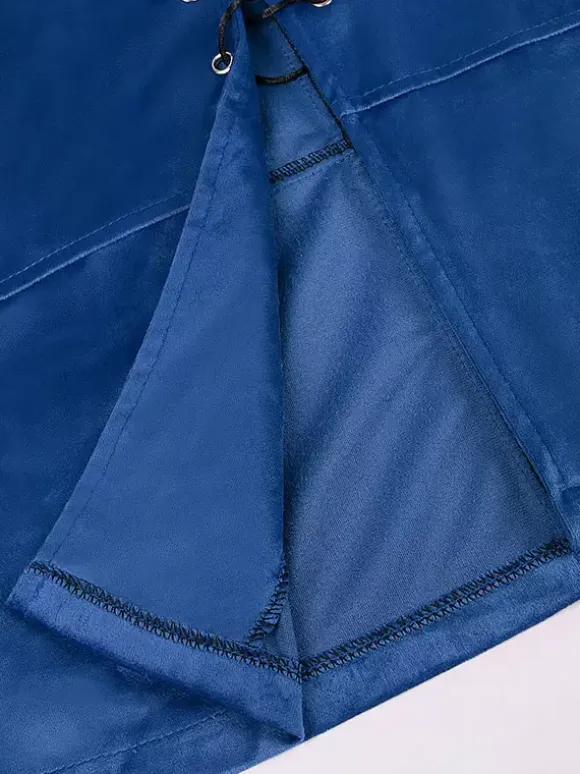 Blue Vintage Top Retro Lace Up Sleeveless Polyester Polyester Fiber Waistcoat Retro Costumes For Man
