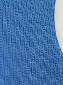 Blue High Slit Cami Maxi Dress For Women - Sexy Spaghetti Strap Bodycon Sundress - Summer Beach Vacation 2026