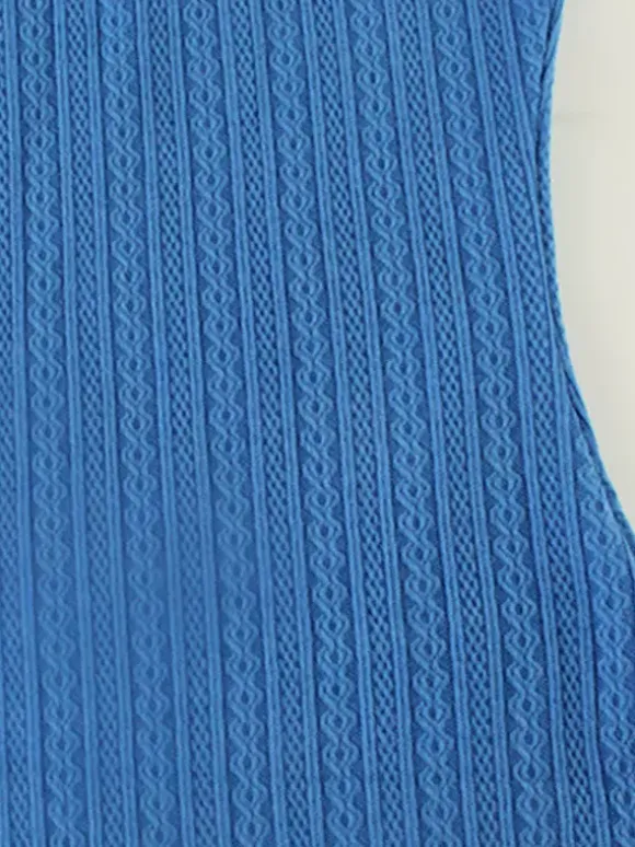 Blue High Slit Cami Maxi Dress For Women - Sexy Spaghetti Strap Bodycon Sundress - Summer Beach Vacation 2026