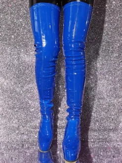 Blue Thigh High Boots Sexy Platform High Heel Over The Knee Boots