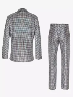 Blue Vintage Set Retro Polyester Long Sleeves Retro Costumes For Man