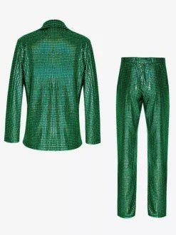 Blue Vintage Set Retro Polyester Long Sleeves Retro Costumes For Man