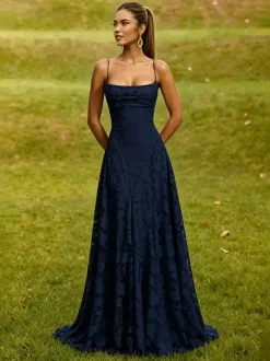 Blush Pink Floral Lace Maxi Dress Strapless Tube Top Criss Cross Lace Up Open Back Wedding Guest Bridesmaid Gown