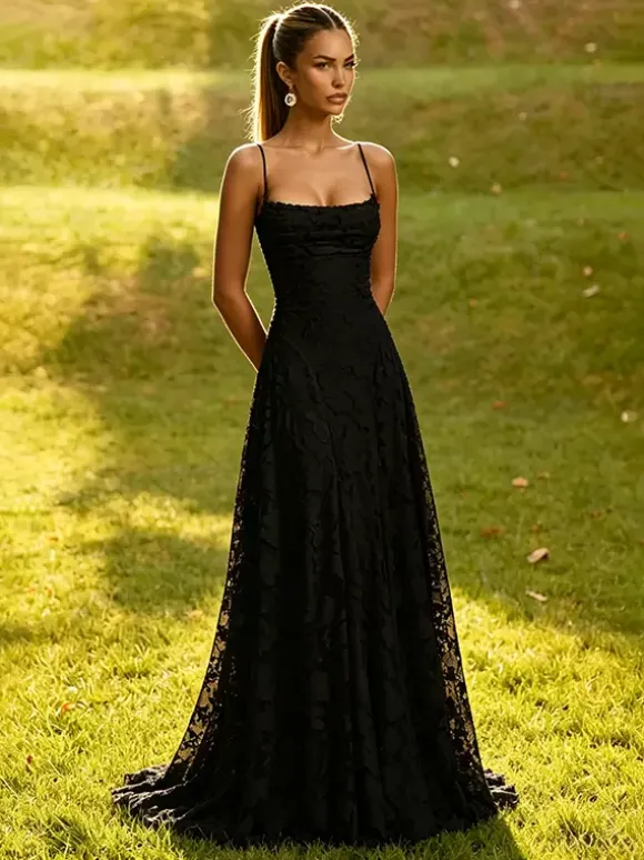 Blush Pink Floral Lace Maxi Dress Strapless Tube Top Criss Cross Lace Up Open Back Wedding Guest Bridesmaid Gown