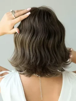 Bobo Short Curly Hair With Bangs Water Wave Daily Synthetic Wig For Women 2026