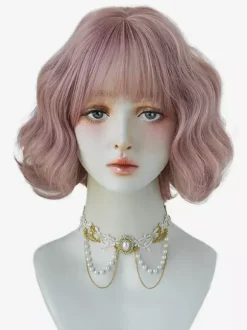 Bobo Short Curly Hair With Bangs Water Wave Daily Synthetic Wig For Women 2026