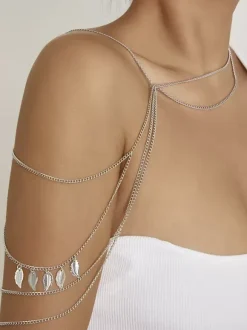 Body Chain Layered Feather Pendant Sexy Summer Shoulder Chain